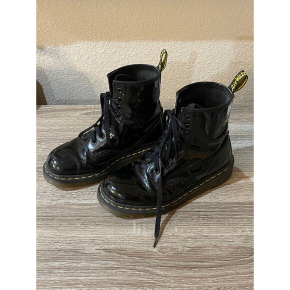 Leather Dr Martens 1460 patent leather lace up boots size 7 - Picture 6 of 10